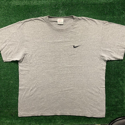 Vintage 90s Nike Solo Swoosh Shirt Drill Athletic Logo Tee