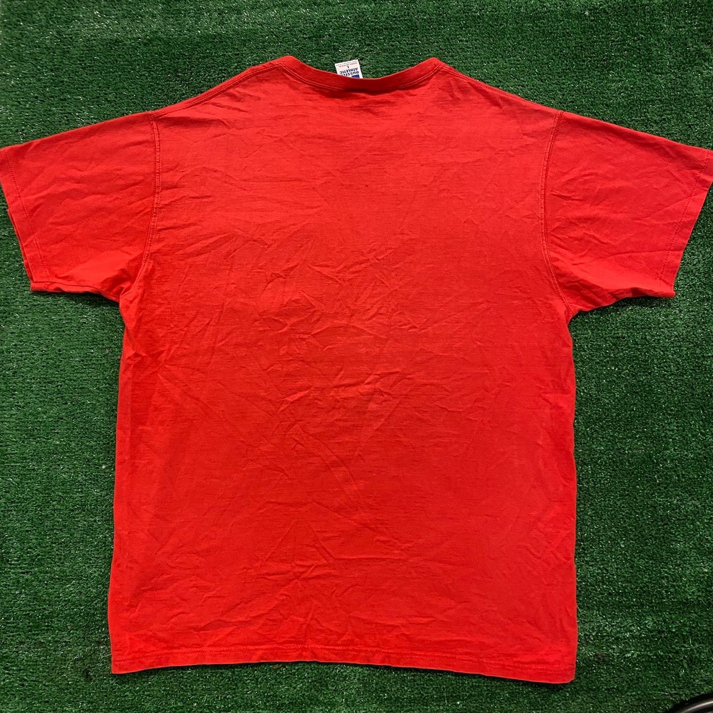 Vintage 90s Russell Athletic Blank Red Single Stitch Tee