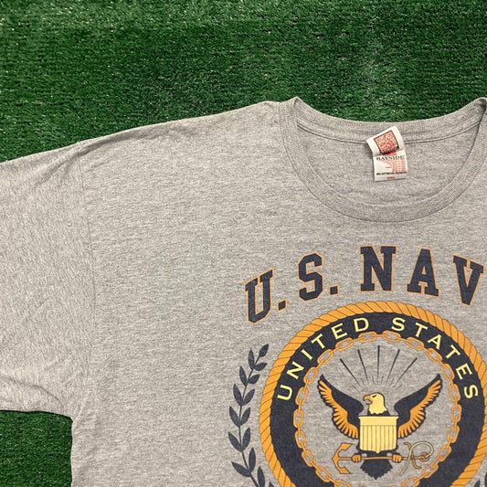 Vintage Y2K United States USN Navy Insignia Military Tee