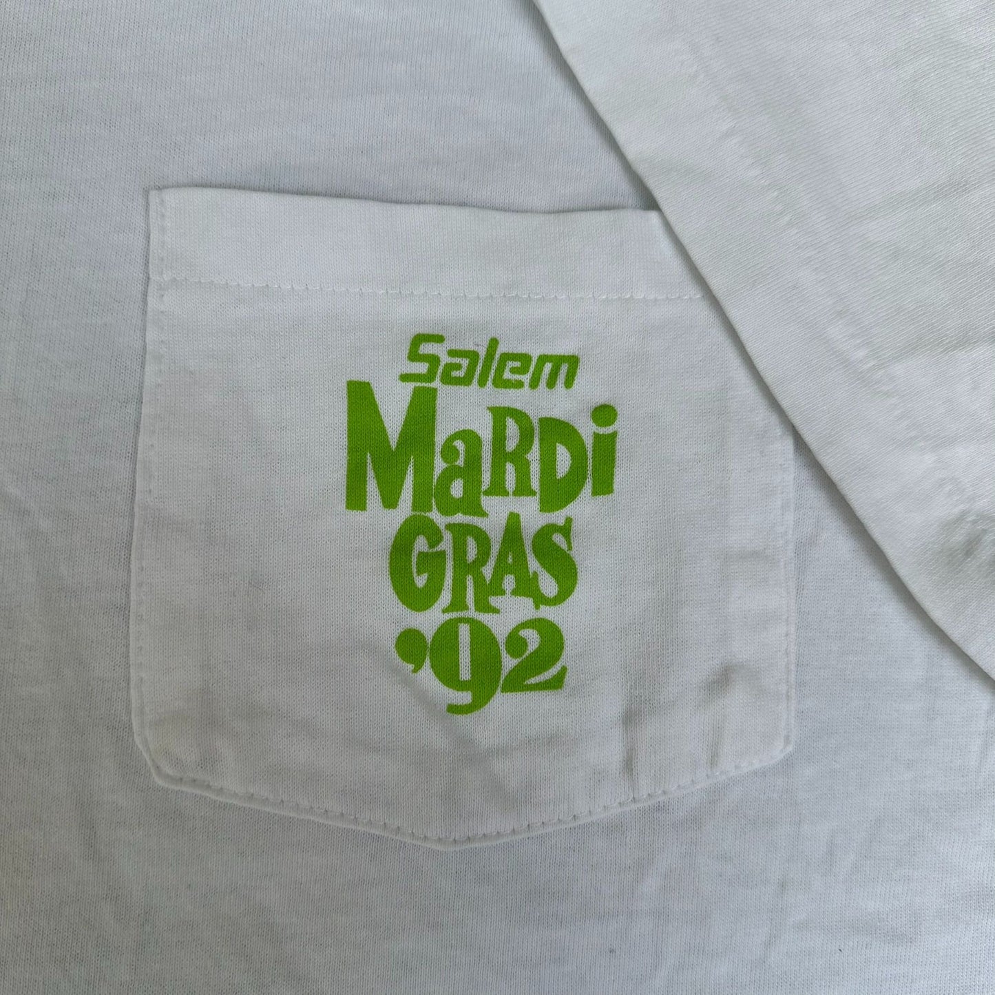 Vintage 90s Salem Cigarettes Mardi Gras 1992 T-Shirt White XL Single Stitch Jazz
