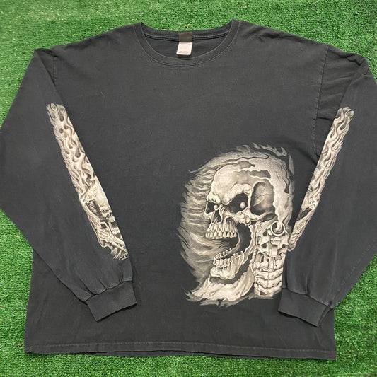 Smoking Gun Murder Skulls Vintage Goth Emo Punk T-Shirt
