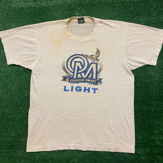 OM Genuine Draft Vintage 90s Single Stitch Beer T-Shirt