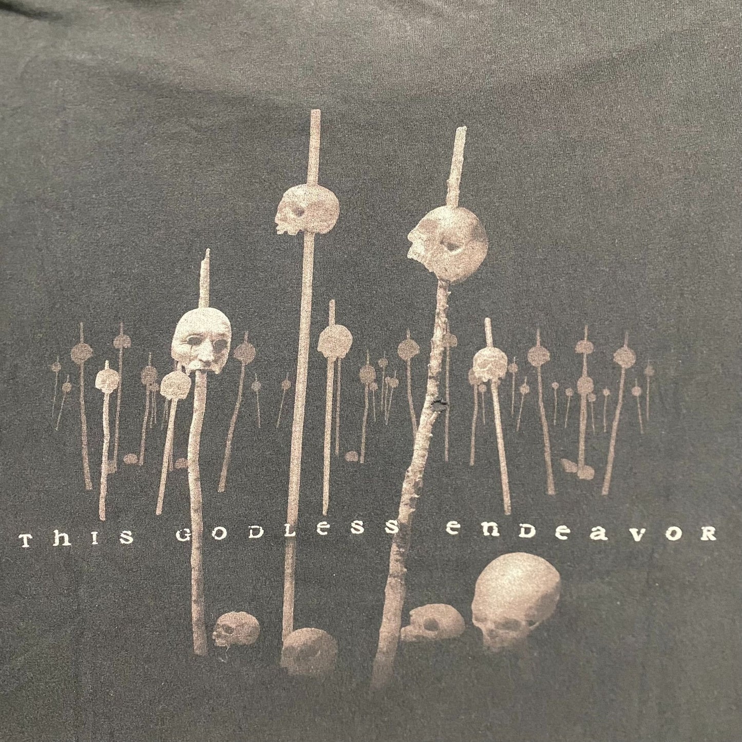 Vintage Y2K Nevermore Godless Endeavor Skull Metal Band Tee