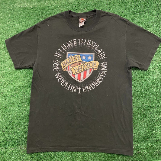 Harley Davidson Wolf Vintage Moto Biker T-Shirt