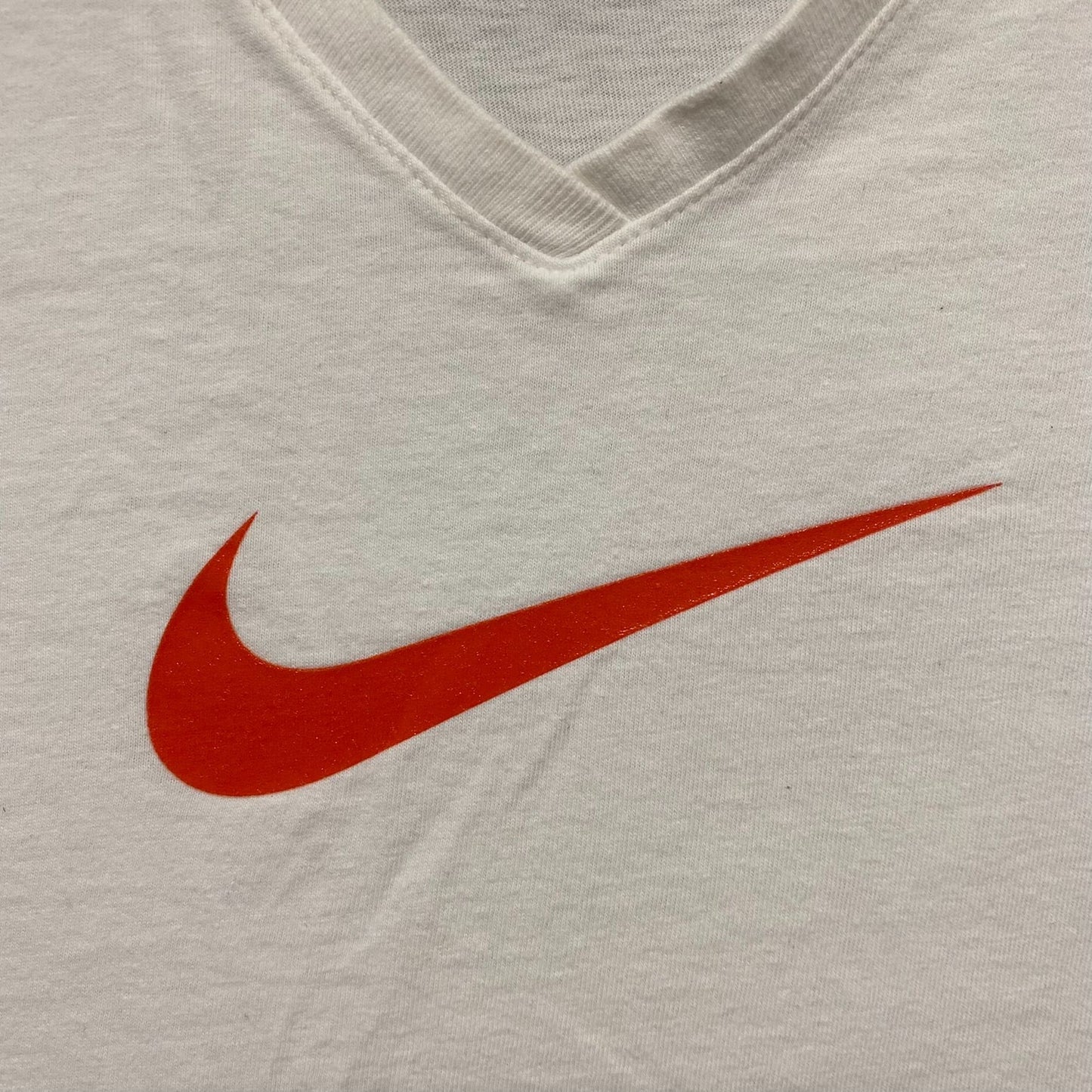 Vintage Y2K Nike Center Swoosh Big Logo White Athletic Tee