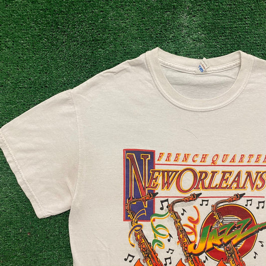 Vintage Y2K New Orleans French Quarter Jazz Tourist Tee