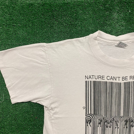 Vintage 90s Nature Barcode Shirt Single Stitch Animal Tee