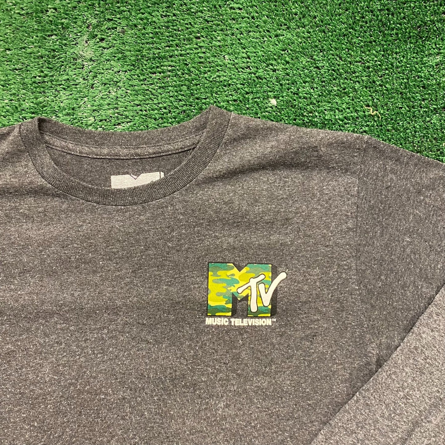 Y2K Essential MTV Forest Camo Retro Long Sleeve T-Shirt