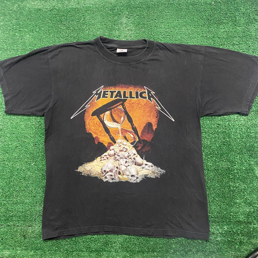 Vintage Y2K Metallica Skull Hourglass Metal Rock Band Tee