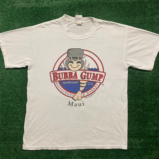 Vintage 90s Bubba Gump Shrimp Maui Movie Quote Tourist Tee