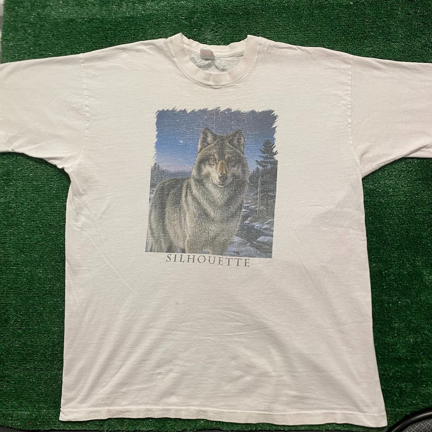 Vintage 90s Wolf Nature Art Single Stitch Animals T-Shirt