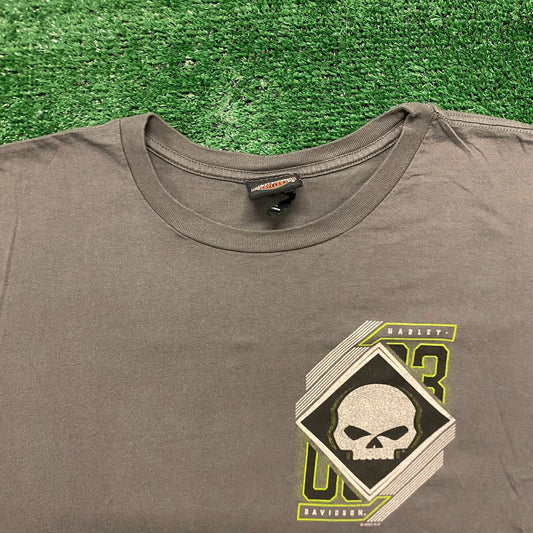 Harley Davidson Skull Vintage Punk Moto Biker T-Shirt