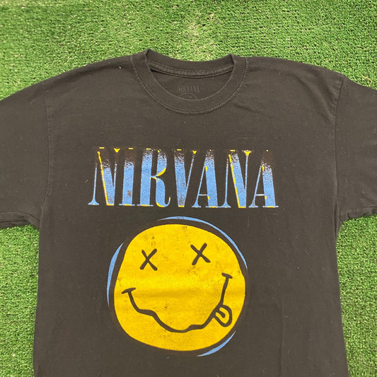 Nirvana Smiley Vintage Grunge Rock Band T-Shirt
