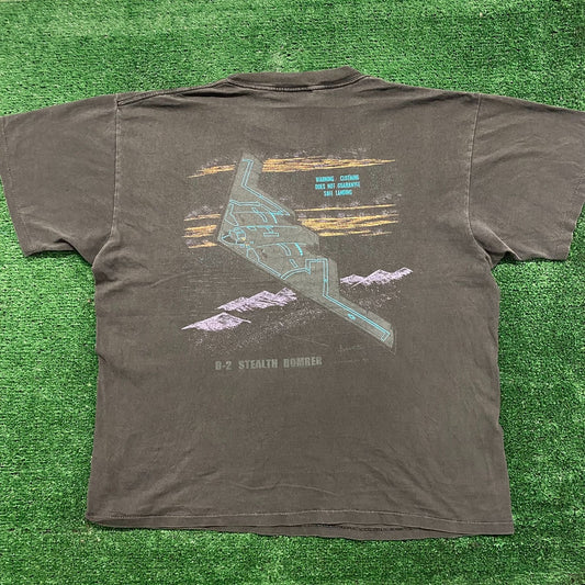 Vintage 90s Essential Sun Faded Stealth Bomber T-Shirt