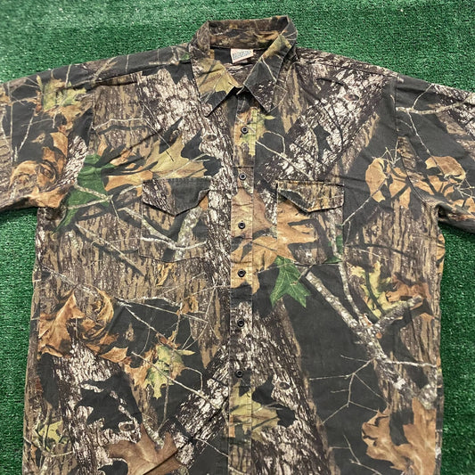Vintage 90s Realtree Forest Camo Baggy Short Sleeve Shirt