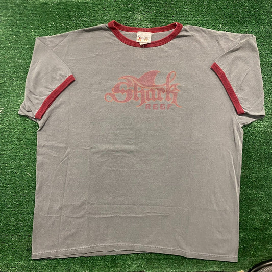 Vintage Y2K Typhoon Lagoon Shirt Disney Shark Reef Ringer Tee