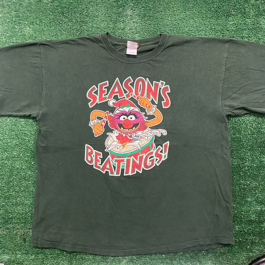 Vintage Y2K Muppets Christmas Funny Quote Baggy Cartoon Tee
