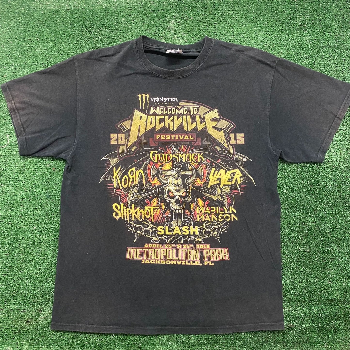 Vintage Y2K Rockville Metal Festival Shirt Rock Band Tour Tee