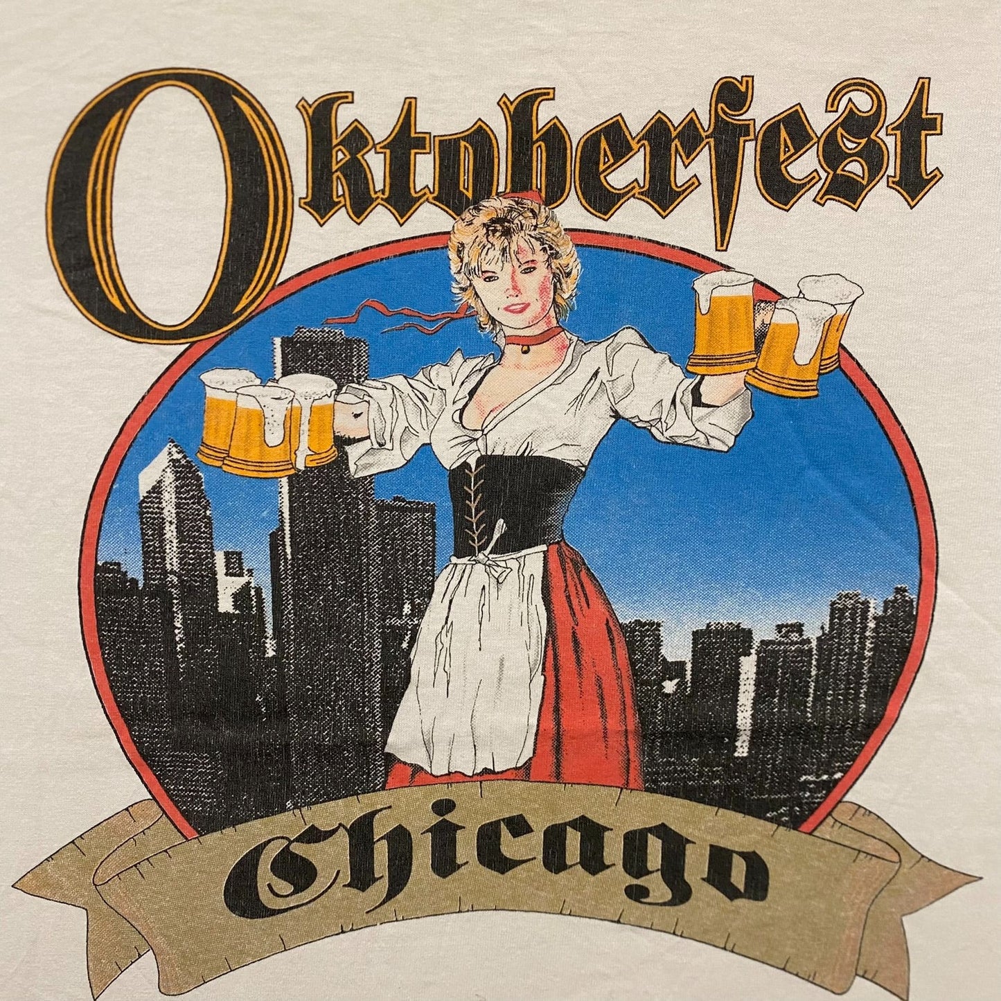 Vintage 90s Oktoberfest Chicago Beer Maiden Single Stitch Tee