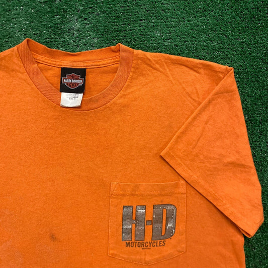 Vintage Y2K Harley Davidson Metallic Steel Biker T-Shirt