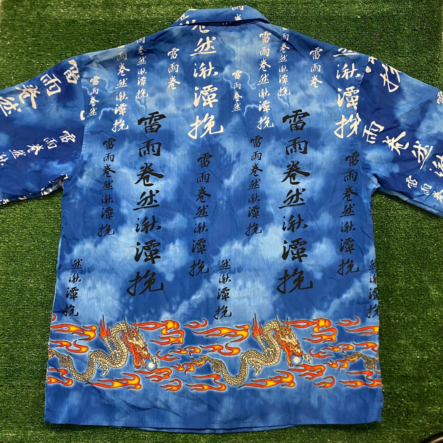 Vintage Y2K Japan Dragon Flame Baggy Essential Punk Shirt