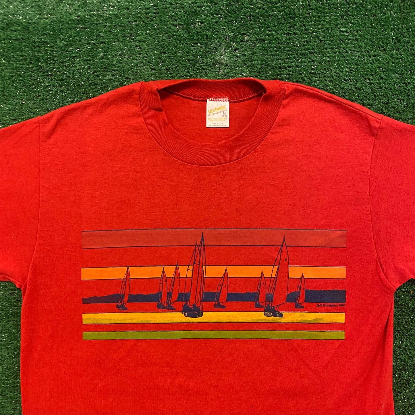 Sailboats Vintage 90s Nautical Sailing T-Shirt