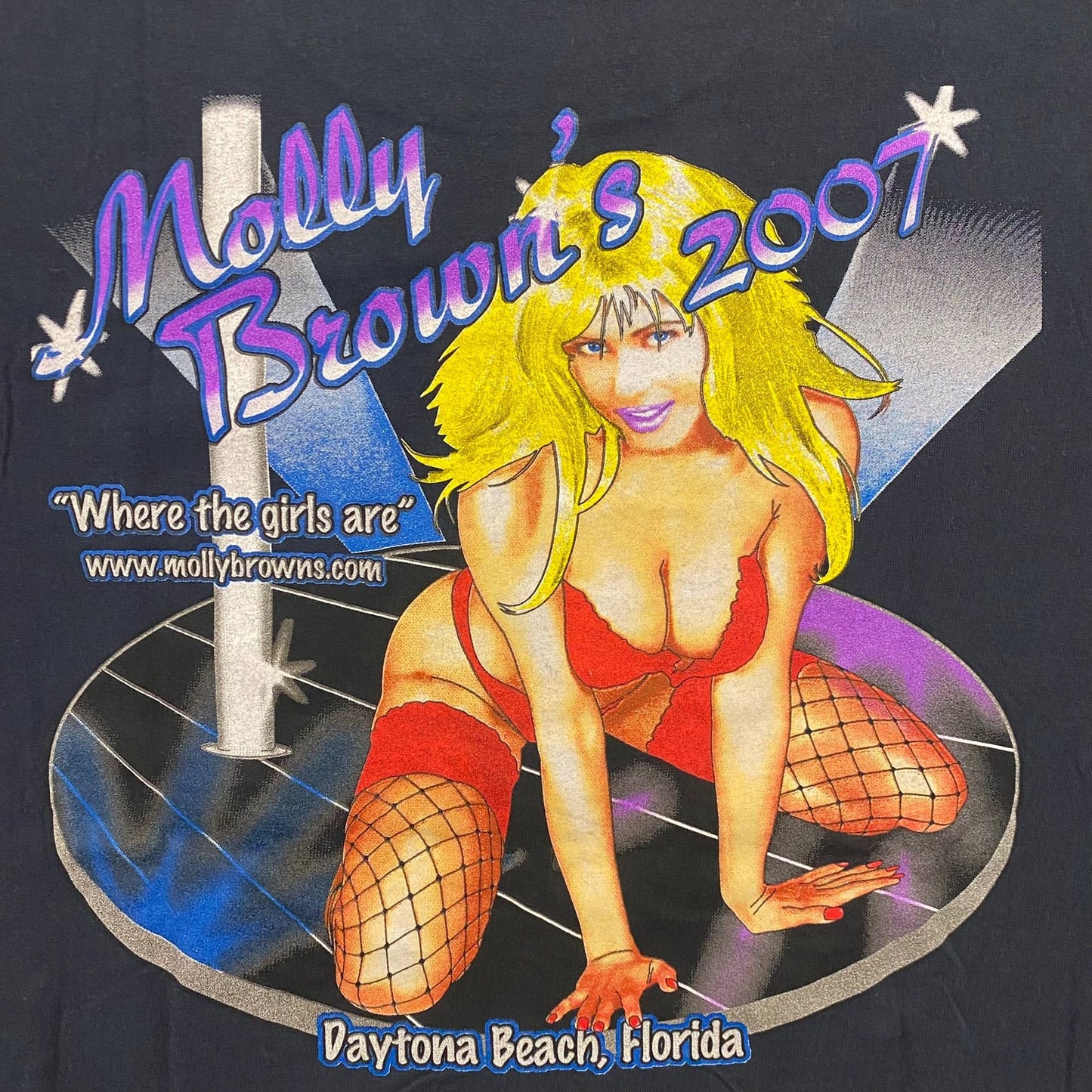 Vintage Y2K Molly Brown's Daytona Beach Strip Club Strippers T-Shirt