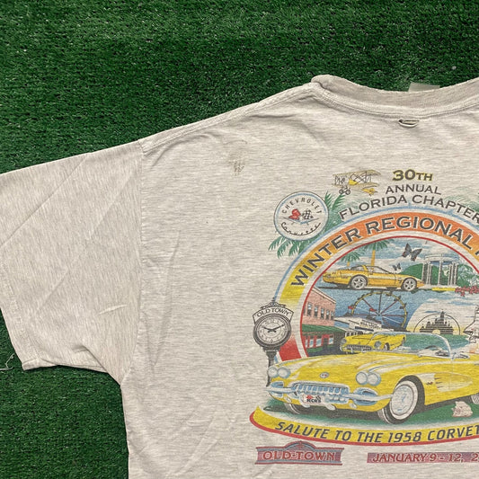 Vintage Y2K Corvette Racing Shirt Retro Automotive Logo Tee