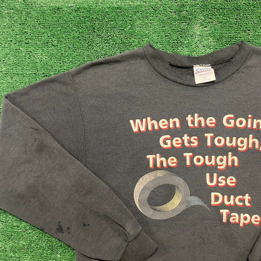 Vintage 90s Duct Tape Humor Sun Faded Essential Crewneck