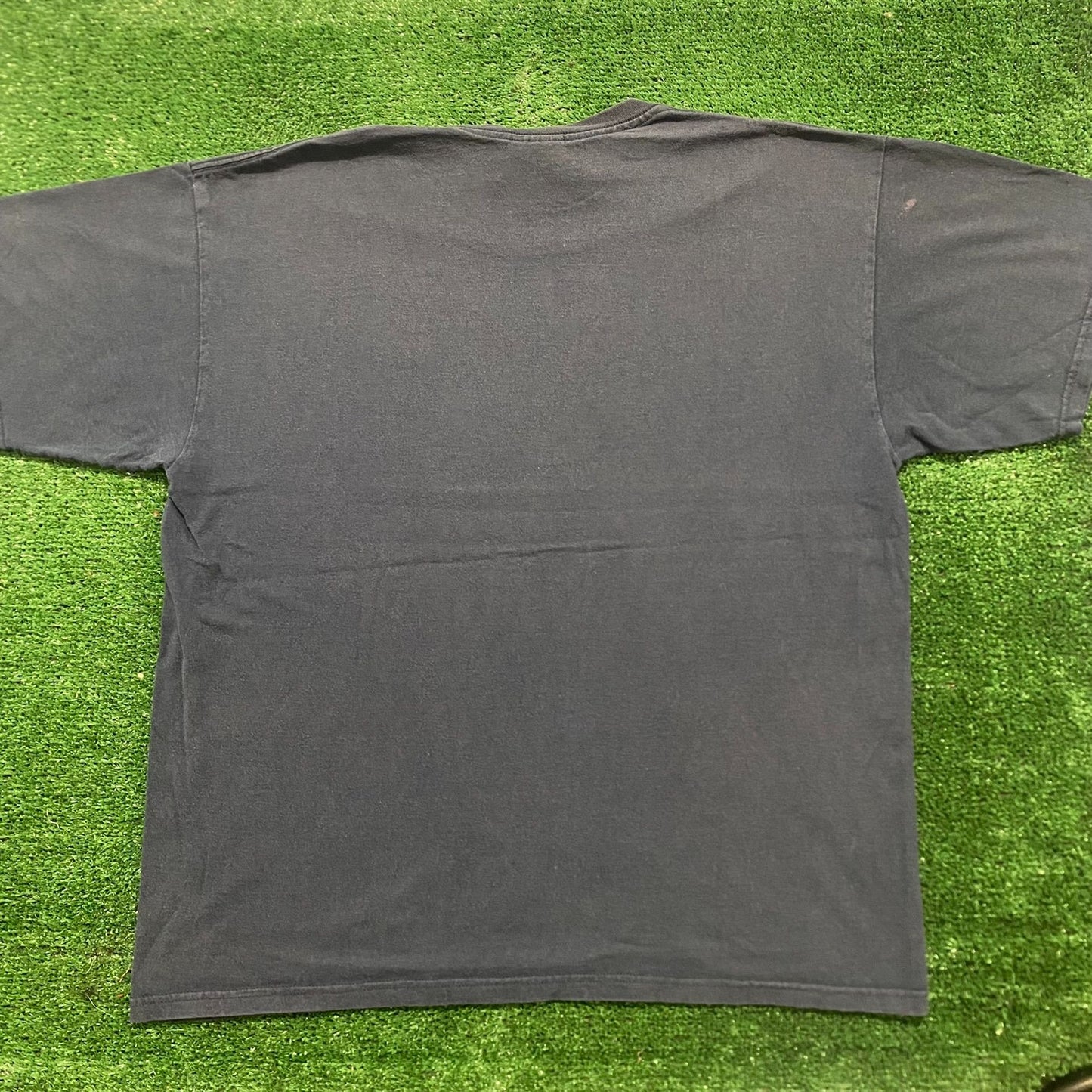 Vintage Y2K Nike Off Center Solo Swoosh Sun Faded Logo Tee