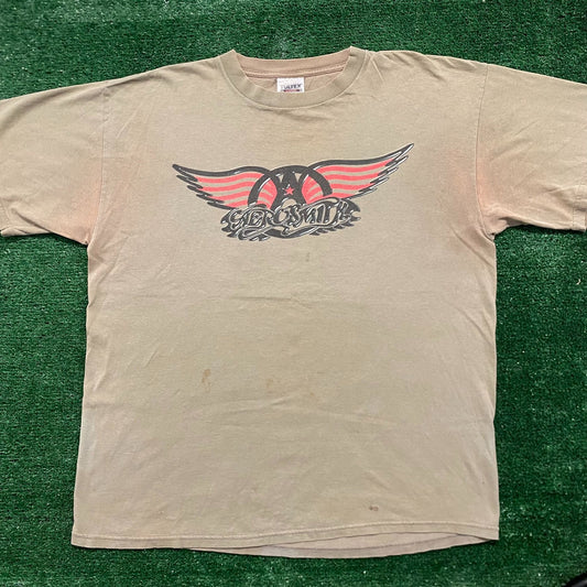Vintage 90s Essential Aerosmith Tour Wings Rock Band T-Shirt