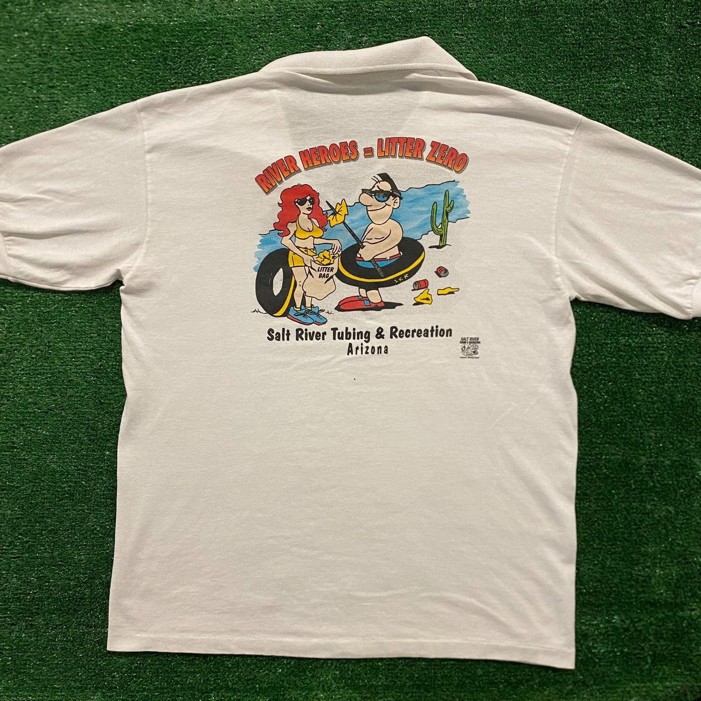 River Hero Litter Vintage 90s Environment Polo Shirt