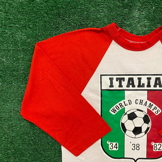 Vintage 80s Italy World Cup Soccer Shirt Single Stitch Tee