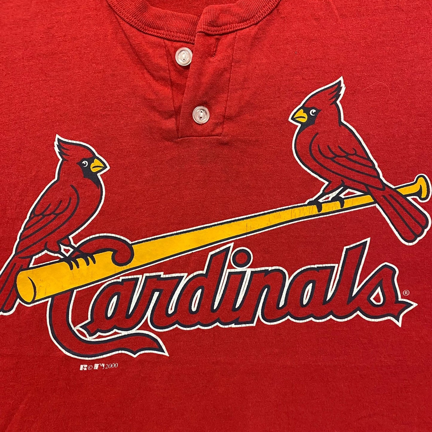 Vintage Y2K St. Louis Cardinals Baseball Logo MLB Henley Tee