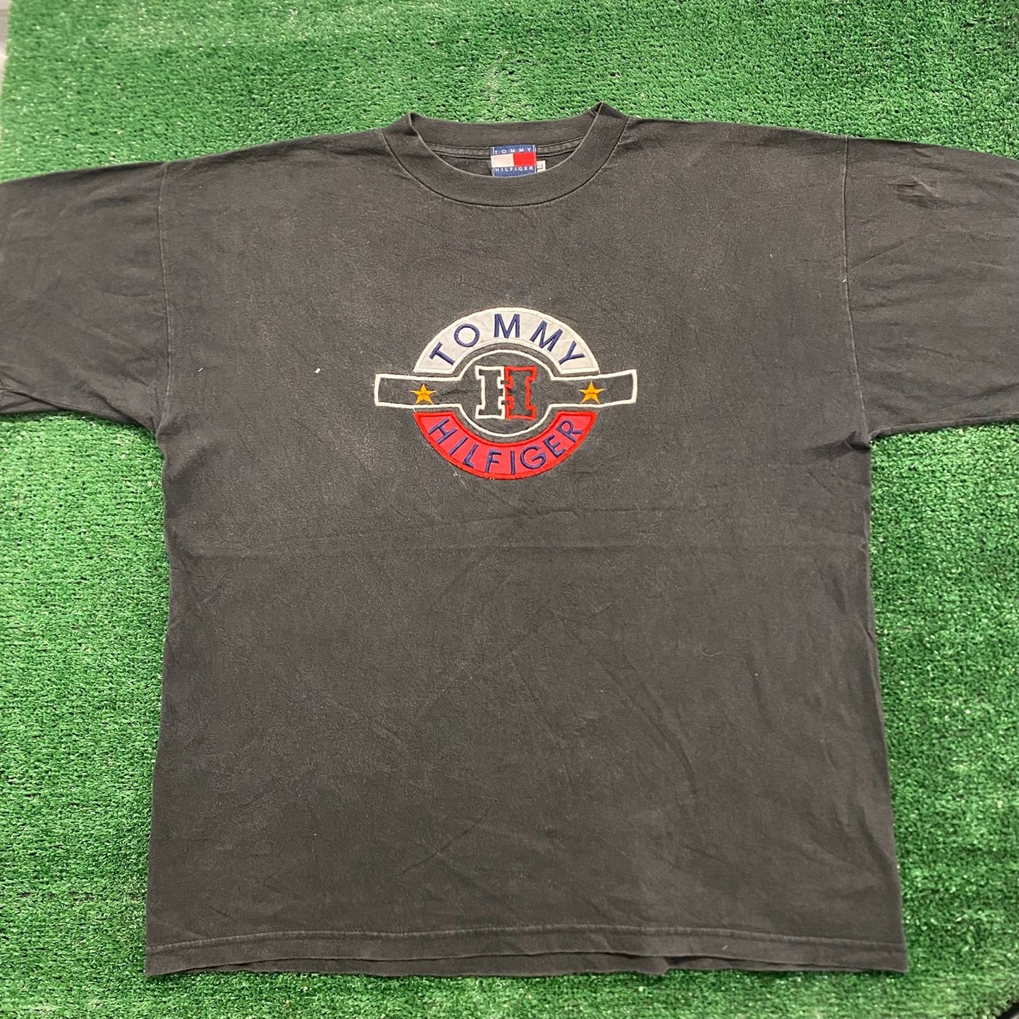 Vintage 90s Tommy Hilfiger Boot Sun Faded Essential Logo Tee