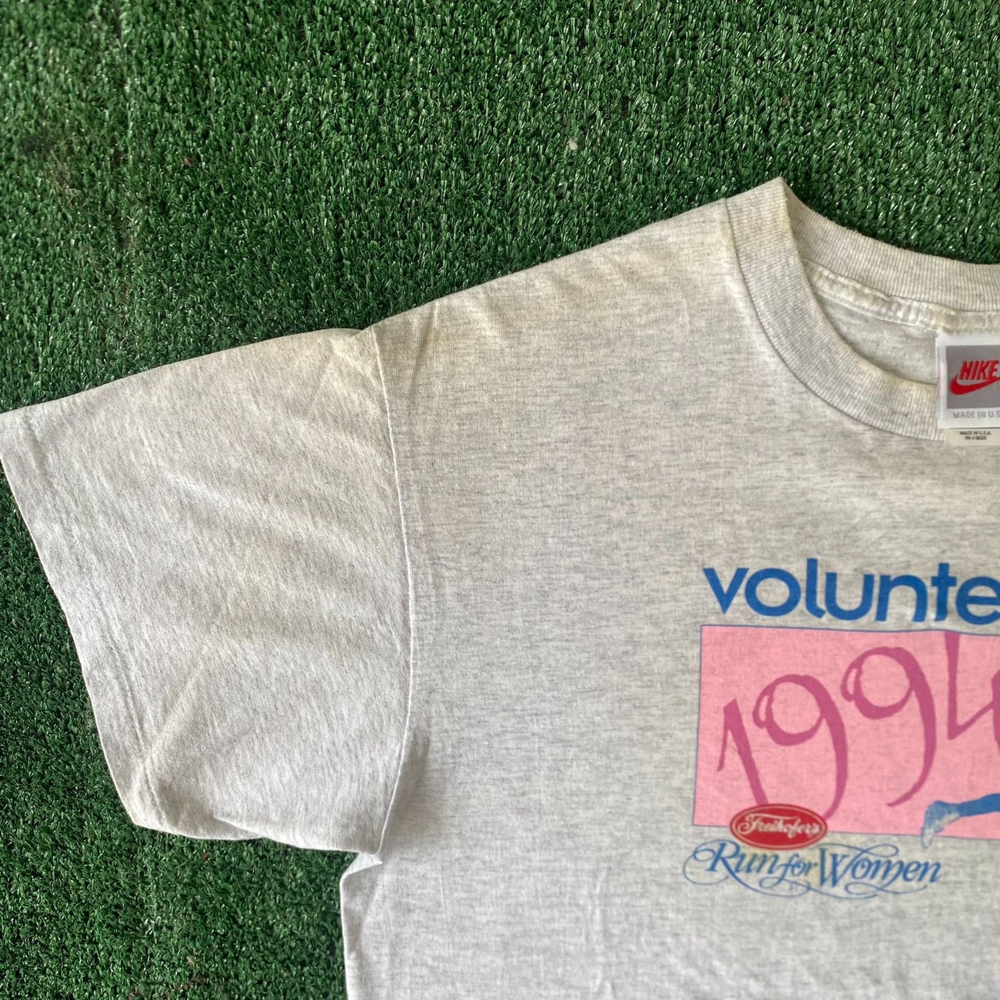 Vintage 90s Nike Running Shirt Single Stitch Volunteer Tee