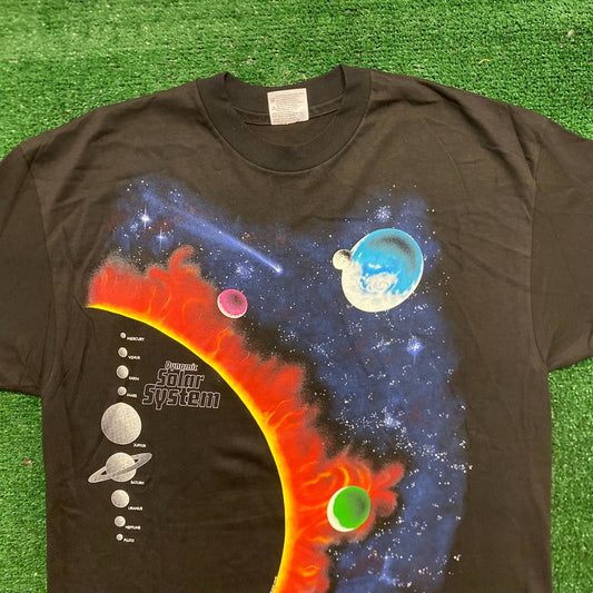 Solar System Planets Vintage 90s Astronomy Space T-Shirt