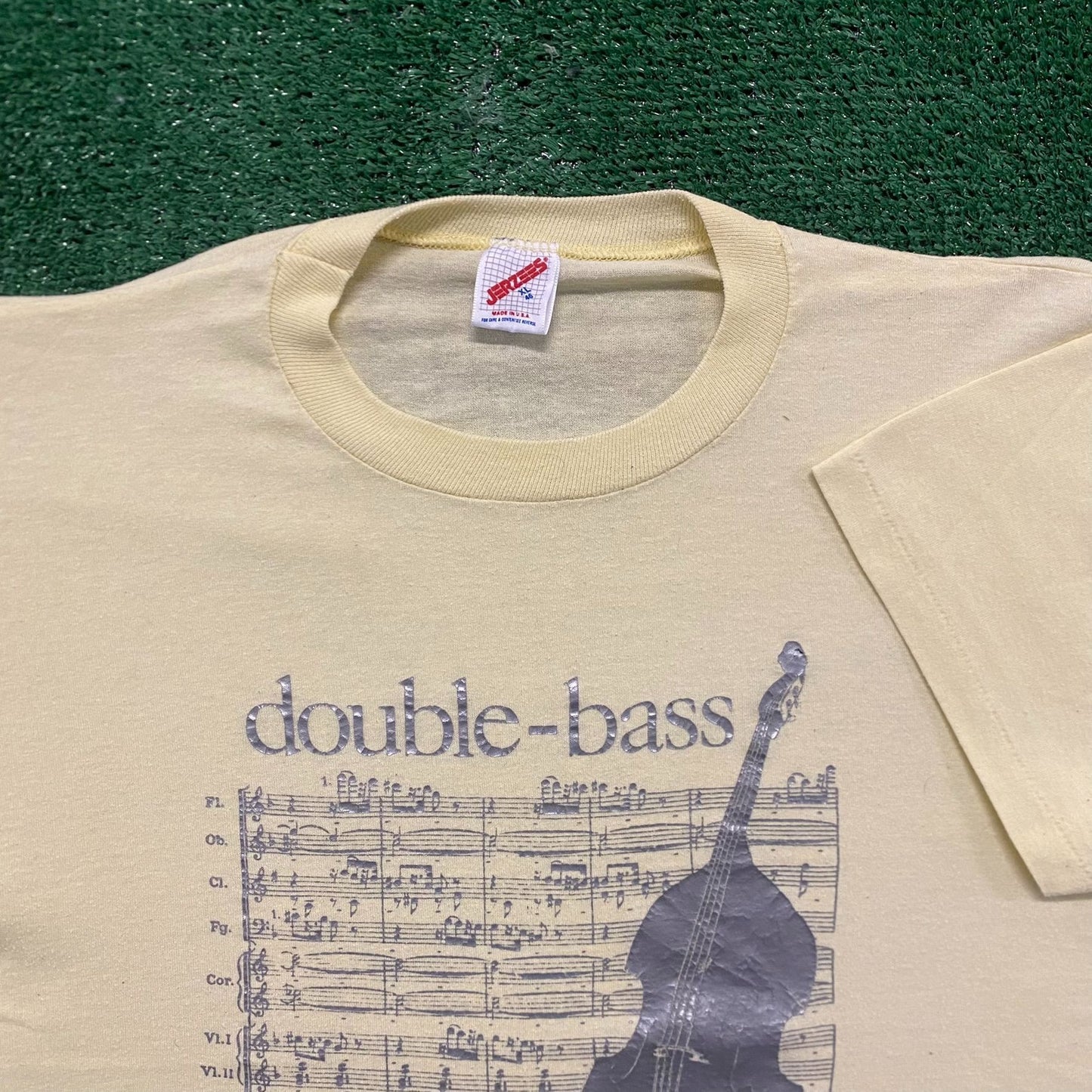 Orchestra Bass Sheet Music Vintage 80s Instrument T-Shirt