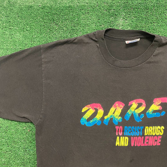 Vintage 90s DARE Neon Essential Single Stitch Sun Faded Tee