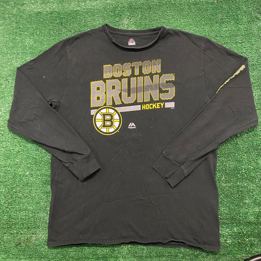 Vintage Y2K Boston Bruins Shirt NHL Hockey Long Sleeve Tee