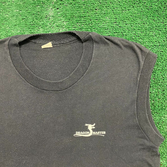 Vintage 80s Dragon Master Sun Faded Single Stitch Tank