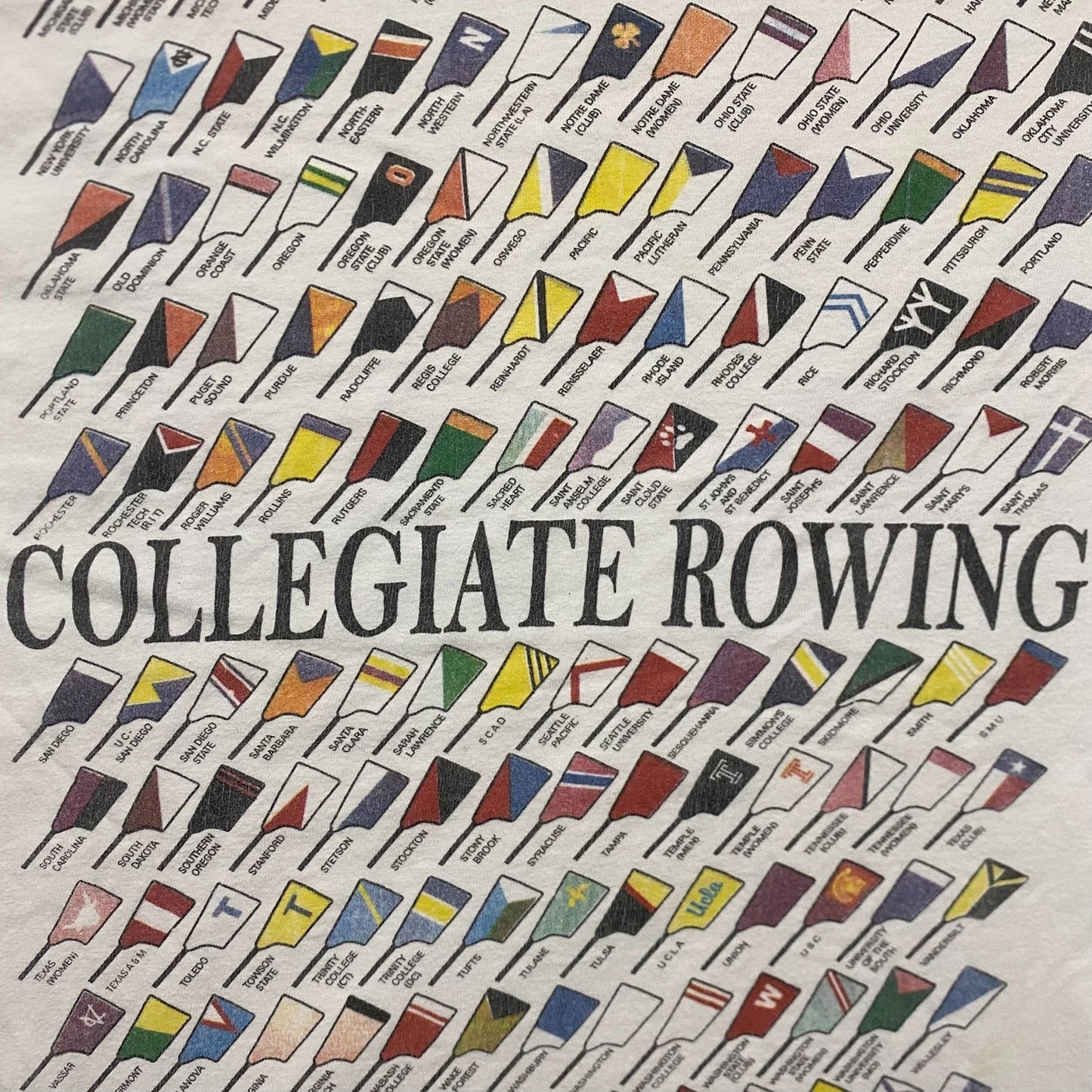 Vintage 90s University Rowing Essential College Sports Tee