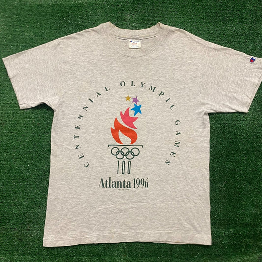 Vintage 90s Atlanta 1996 Olympics Logo Single Stitch Tee