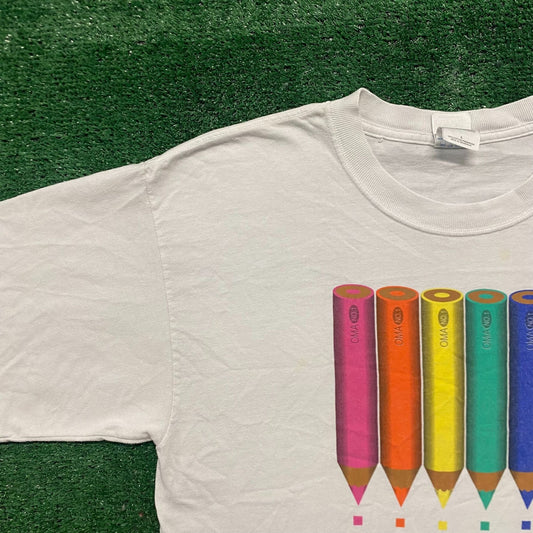 Vintage 90s Orlando Art Museum Rainbow Colorful Tourist Tee