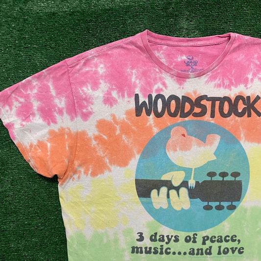 Vintage Y2K Woodstock Festival Tie Dye Hippie Band T-Shirt