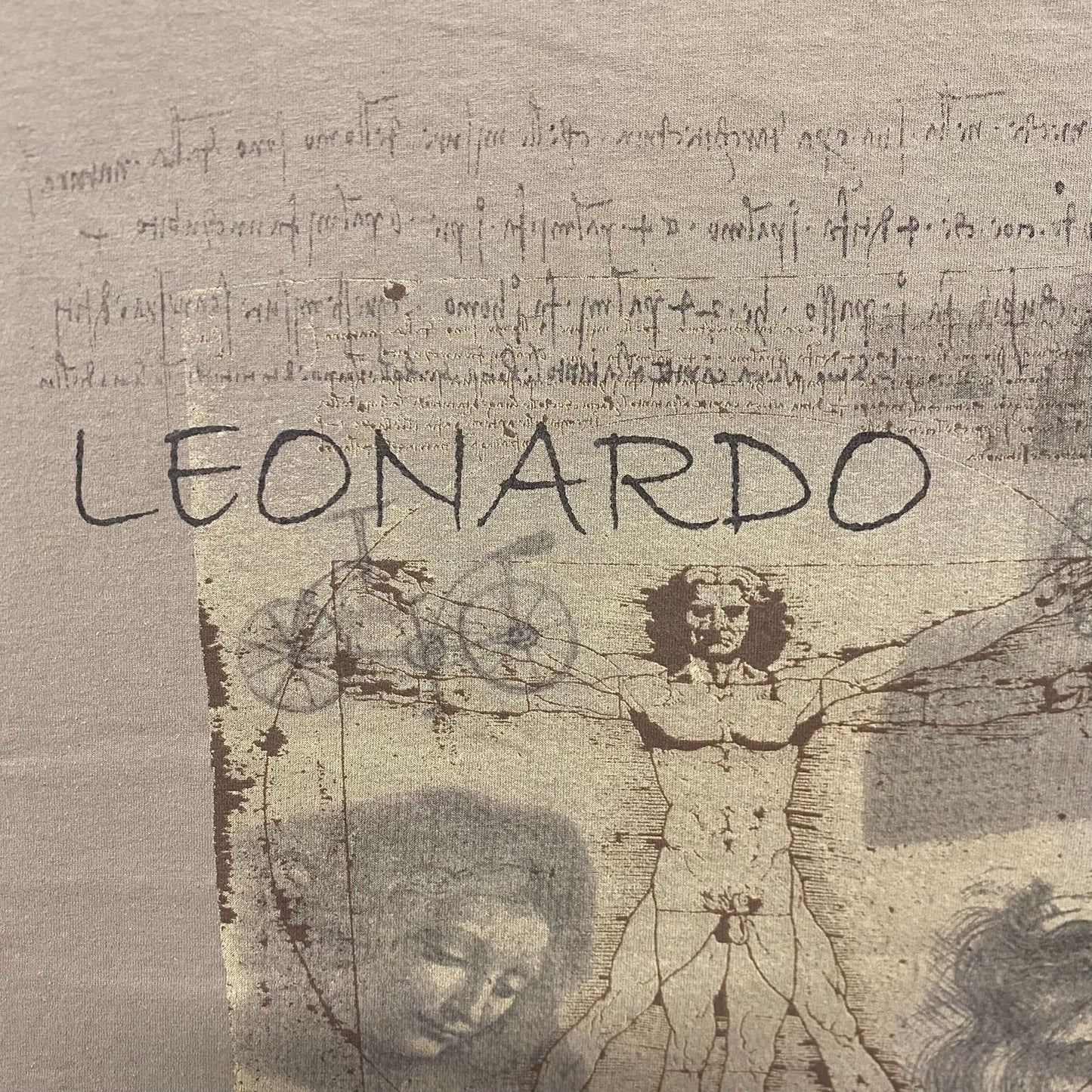 Vintage Y2K Leonardo Da Vinci Vitruvian Man Baggy Art Tee