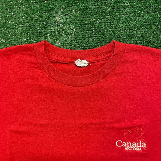 Victoria Canada Embroidered Maple Leaf Vintage T-Shirt
