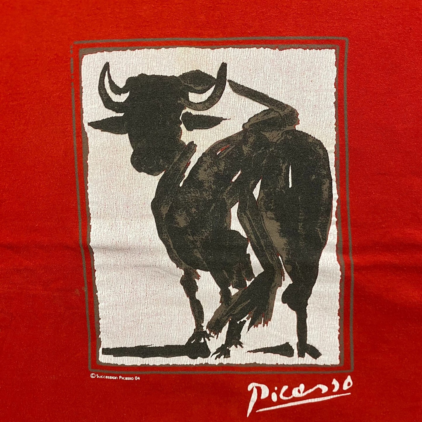 Vintage Y2K Baggy Pablo Picasso Bull Art Painting T-Shirt