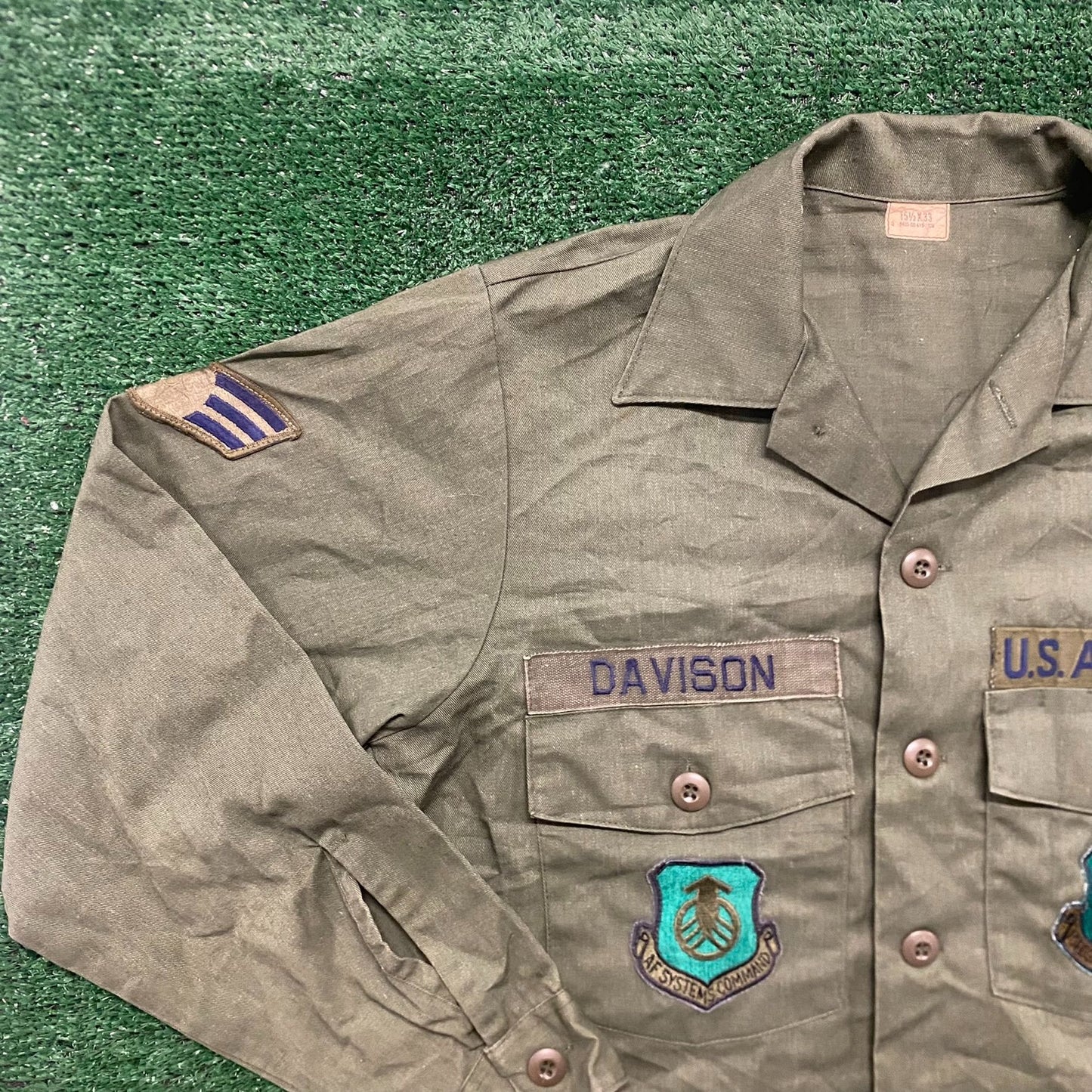 Vintage 90s US Air Force USAF Military Uniform Field Shirt