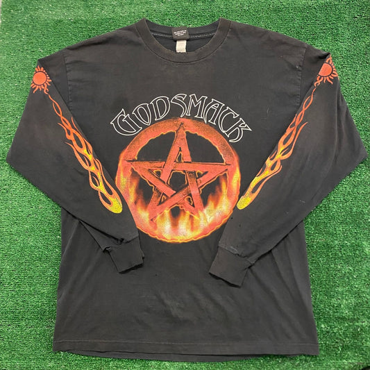 Godsmack Pentagram Sun Vintage Heavy Metal Band T-Shirt
